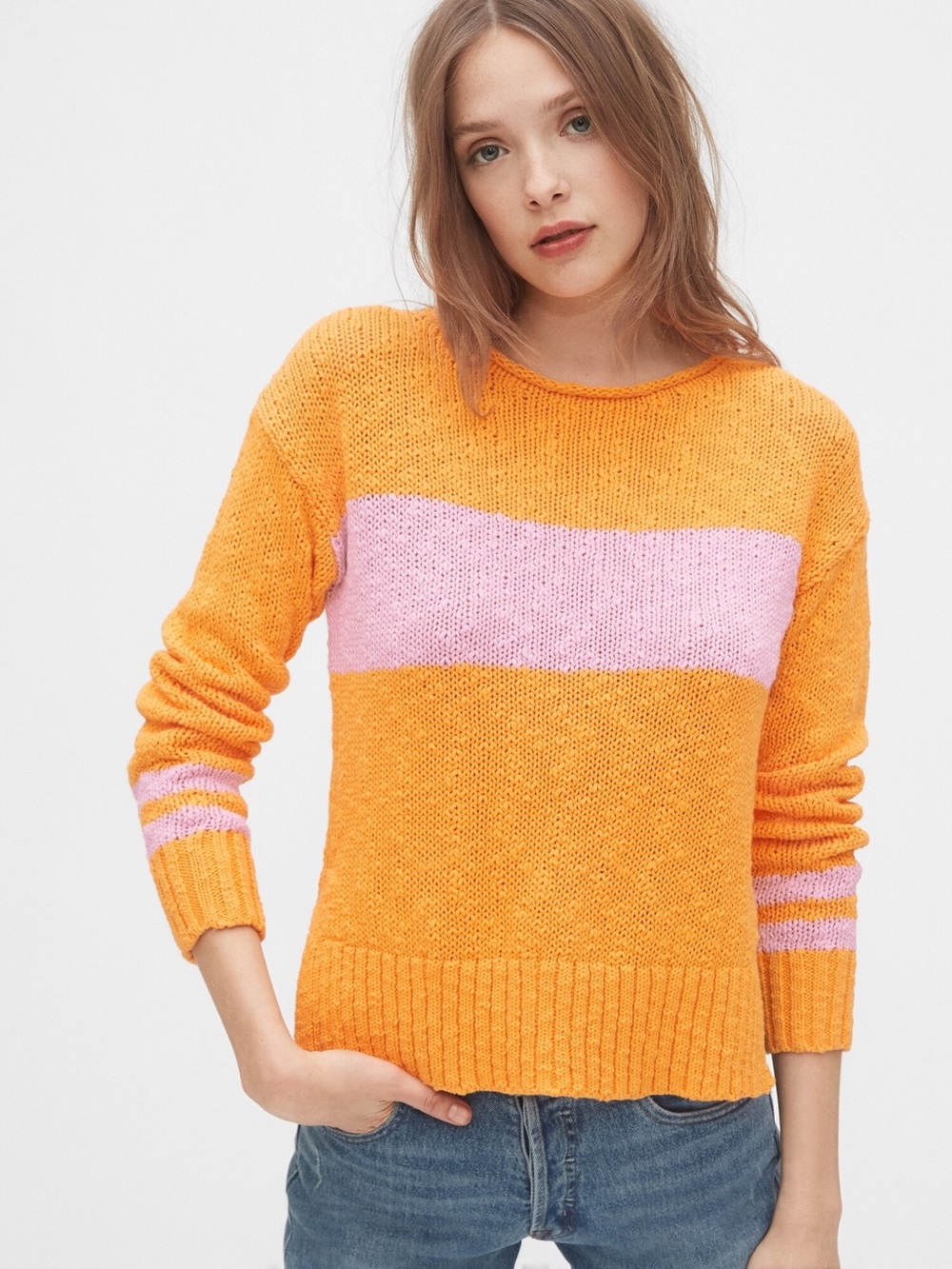 GAP Color-block Sweater L petite